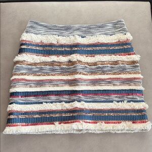 Anthropologie Textured Sequins Striped Mini Skirt